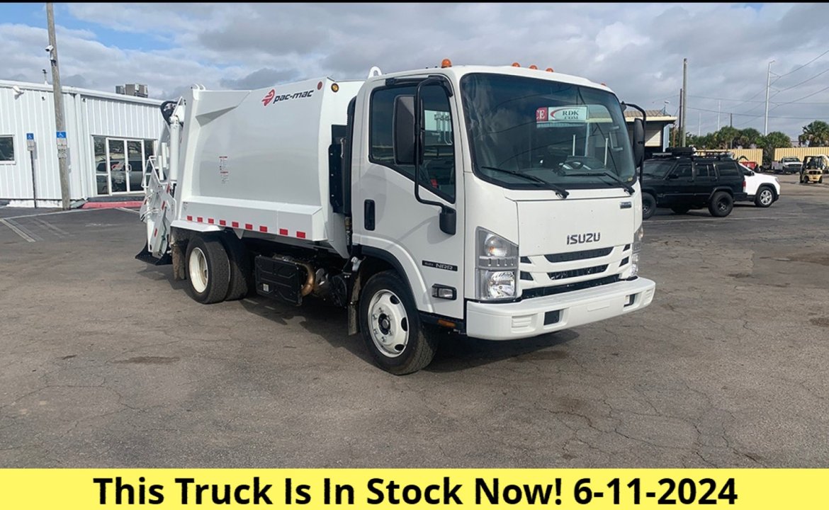 2022 Isuzu NRR - 8 Yard Pac Mac Rear Loader Garbage Truck