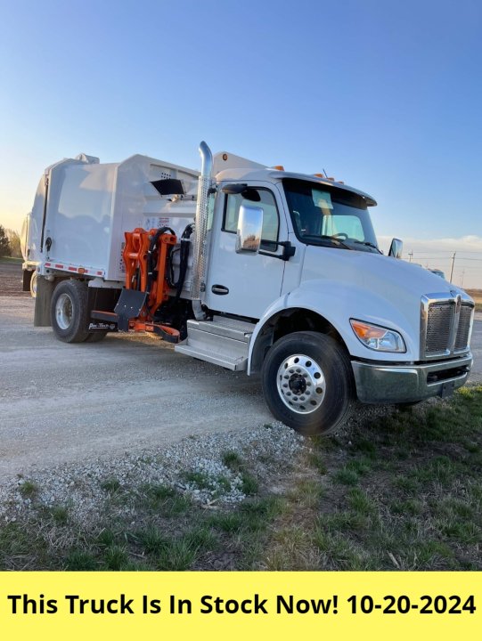 2025 Kenworth T280 - 13 Yard Pac Tech Mini Bandit Side Loader Garbage Truck