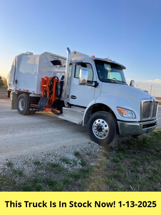 2025 Kenworth T280 - 13 Yard Pac Tech Mini Bandit Side Loader Garbage Truck