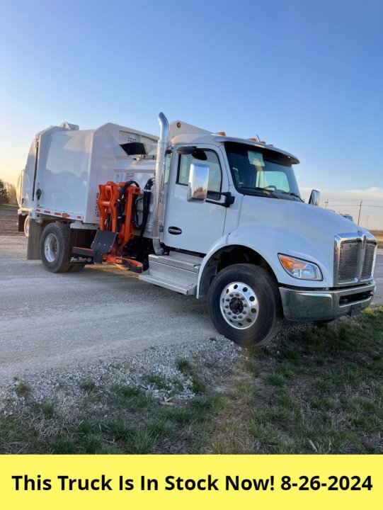 2025 Kenworth T280 - 13 Yard Pac Tech Mini Bandit Side Loader Garbage Truck